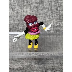 Vtg California Raisins 1988 Hula Skirt Dancer Beach Figure 2.5" PVC Hawaiian